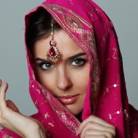 young woman in sari